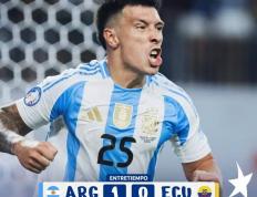 168娱乐-美洲杯-利桑德罗-马丁内斯头槌 阿根廷半场暂1-0厄瓜多尔